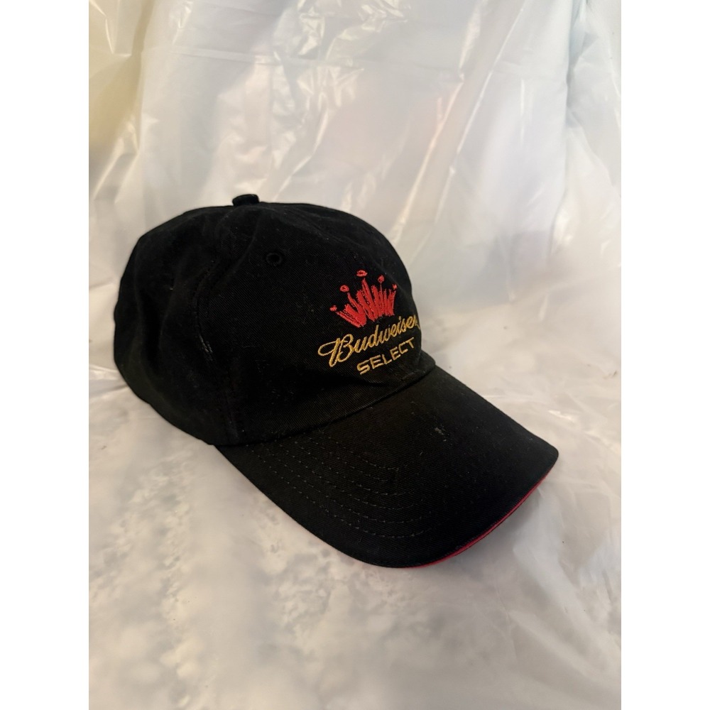 Anheuser Busch Budweiser Black Cap Hat Embroidered‎ Beer Logo St. Louis, MO